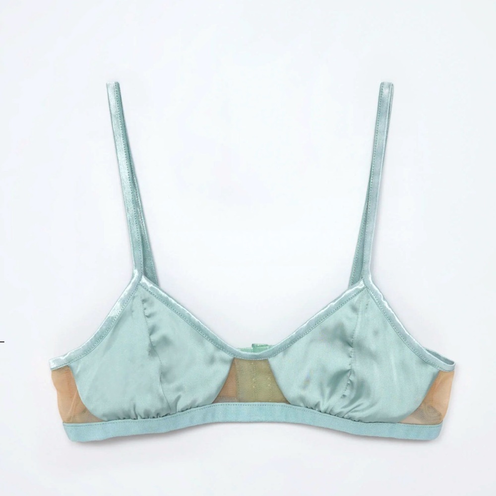 ESTHÉ mint green satin bralette